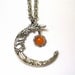 Crescent Moon Necklace Moon Pendant Long Chain Necklace Celestial Jewelry - Triple Goddess