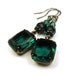 Emerald Green Earrings Czech Irish Green Glass Earrings Vintage Inspired Earrings May Birthstone