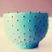Stoneware Bowl with Dots / Wheel-Thrown Ceramic / Turquoise Verdigris Matte Glaze with Hand Applied Spotted Dots / "GUANÁBANA B"