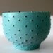 Stoneware Bowl with Dots / Wheel-Thrown Ceramic / Turquoise Verdigris Matte Glaze with Hand Applied Spotted Dots / "GUANÁBANA B"