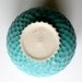 Turquoise Stoneware Vessel Carved with Raindrops / Hand Thrown and Hand Carved Art Piece / "EVAPORATION"