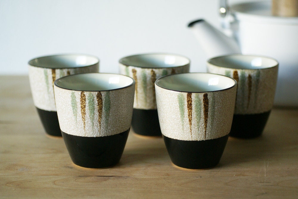 Vintage Stoneware Teacup Set