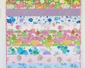 15% off entire shop - Coupon code 15OFF - Baby Quilt - Vintage Sheet Strip Quilt
