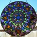 Diamond Rose Stained Glass Window Mandala Panel