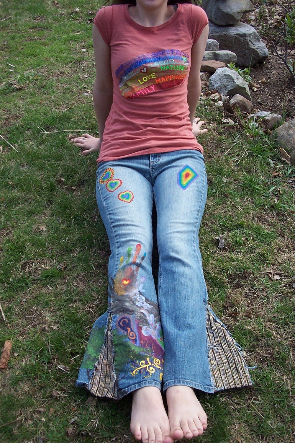 Reserved for MeNtheBean Reclaimed Hippy Jeans by notchroadfairies