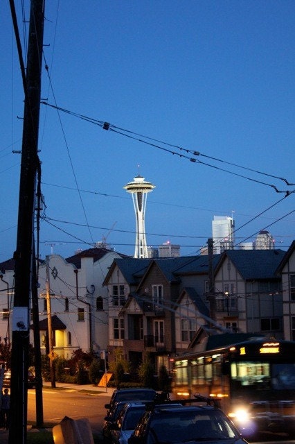 Space Needle and Bus 8x10 Fine Art Print