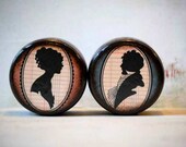 Gentle Ladies And Gents Silhouette Powder Box - Set 0f 2