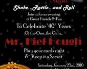 Casino Digital Birthday Invitation