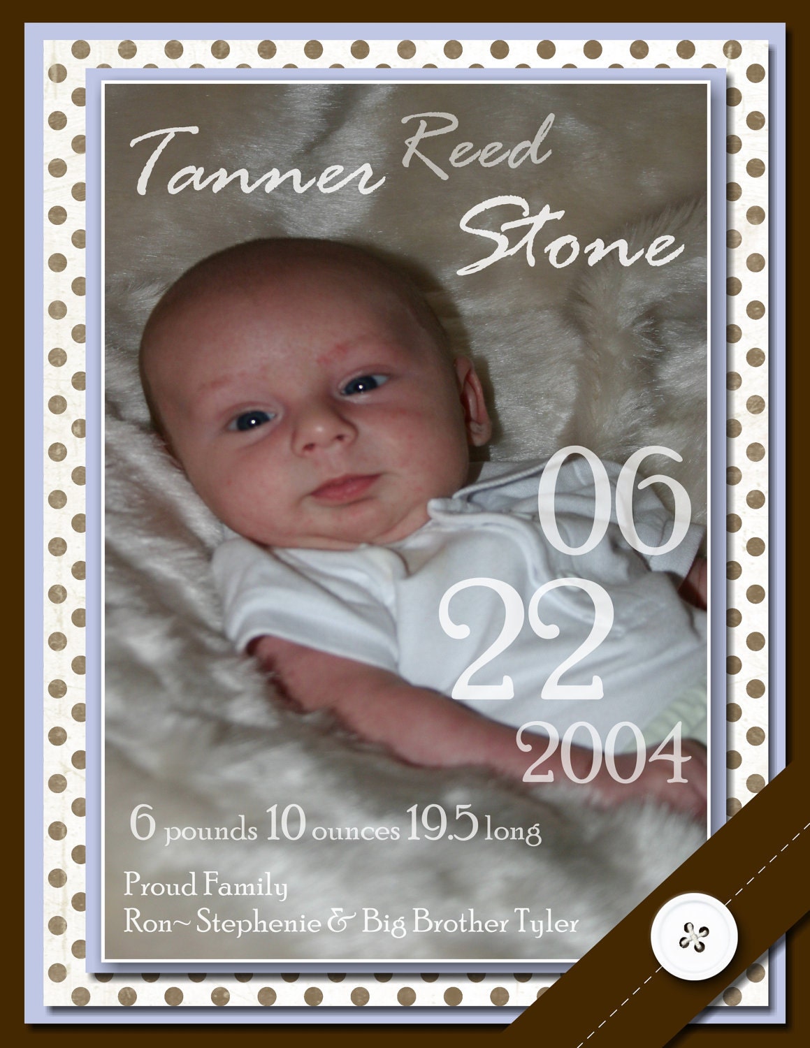 Custom Photo Birth Announcement