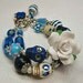 BLUE Day of the Dead / Sugar Skull Jewelry / Dia de los Muertos / Cowgirl Charm Bracelet - BLuE VooDoo