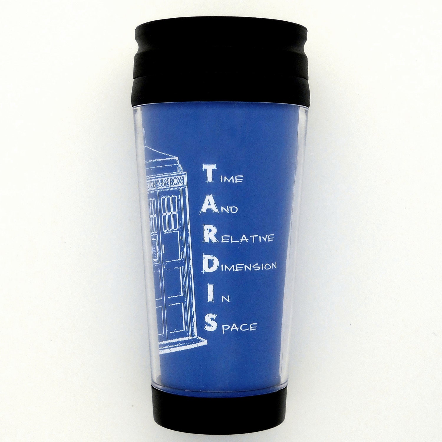 Doctor Who TARDIS Coffee or Tea Travel Mug by Kitschville (16 Ounces)