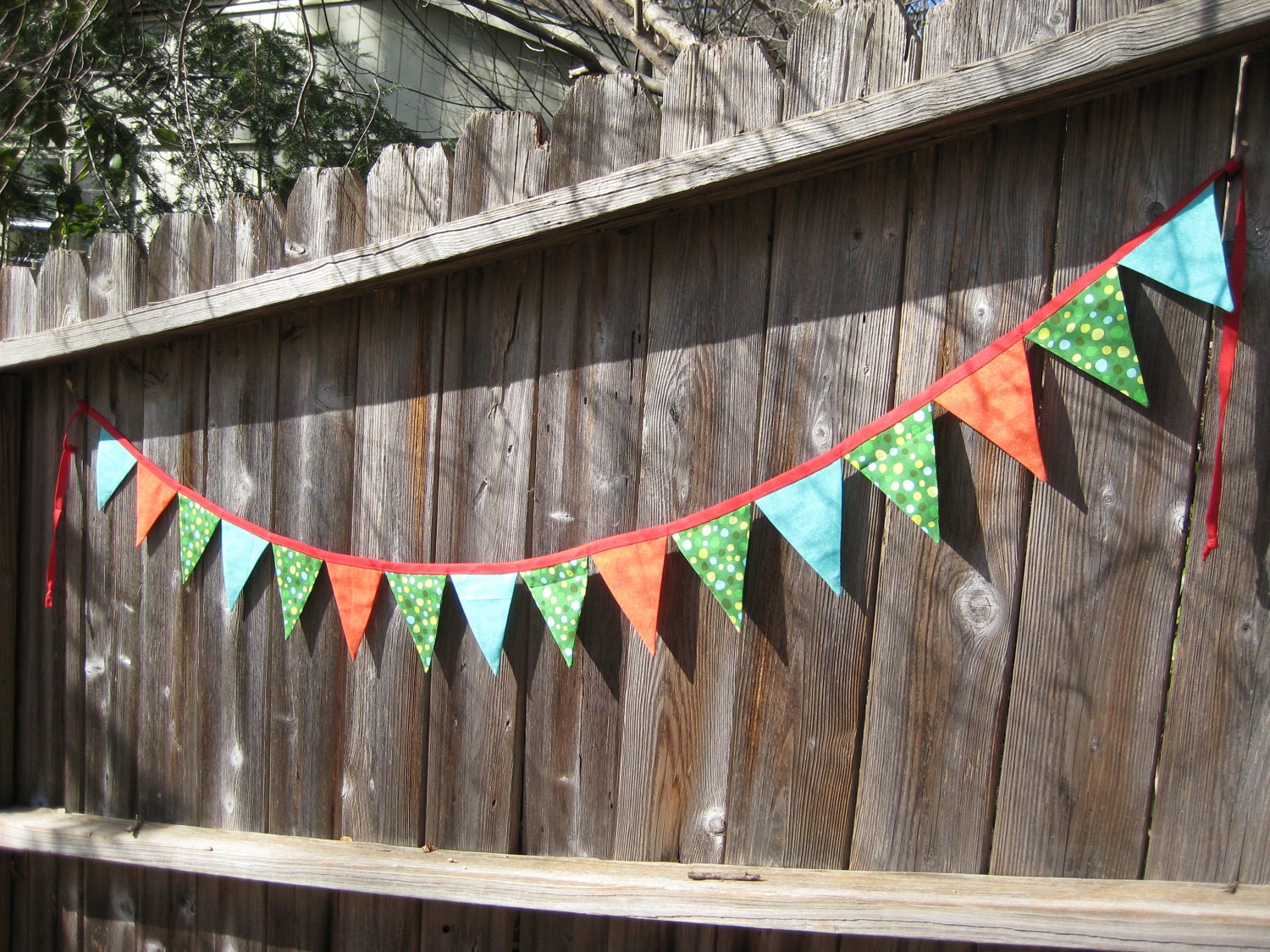 Banner / Garland / Spring Summer Colors / 16 Fabric Flags