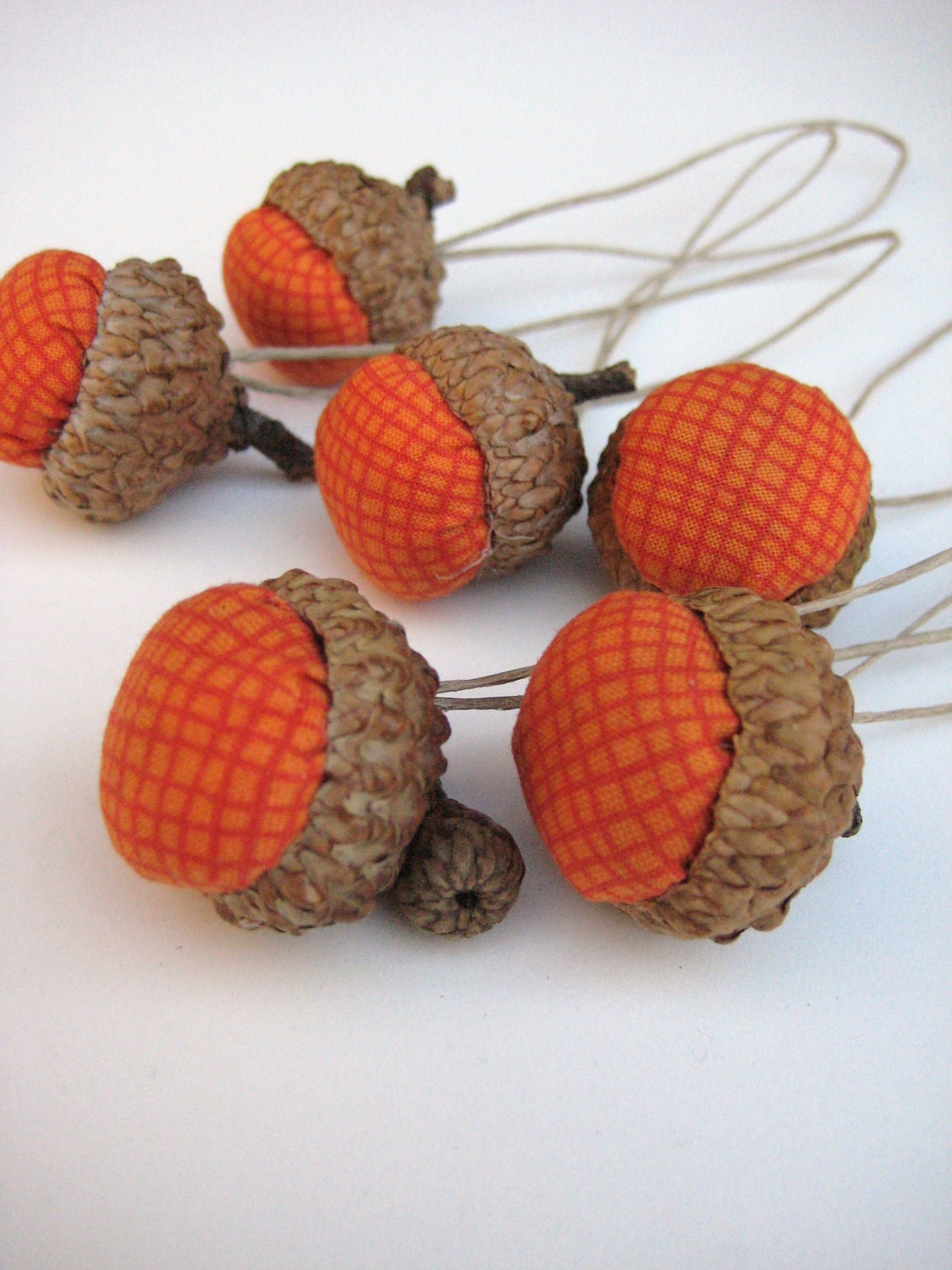 Acorn Decoration / Handmade / Pumkin Orange / In Set Of 6