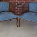 PRICE REDUCTION 1960's China Blue Velvet and Cane Barrelback Chair PAIR