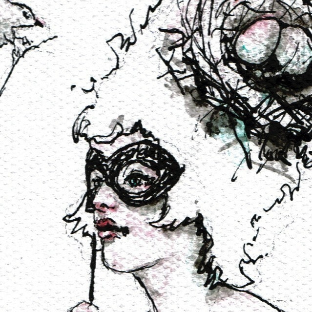 IMPETUS--signed (8x10)  Print of an Original Ink and Acrylic Painting--PalePreoccupation