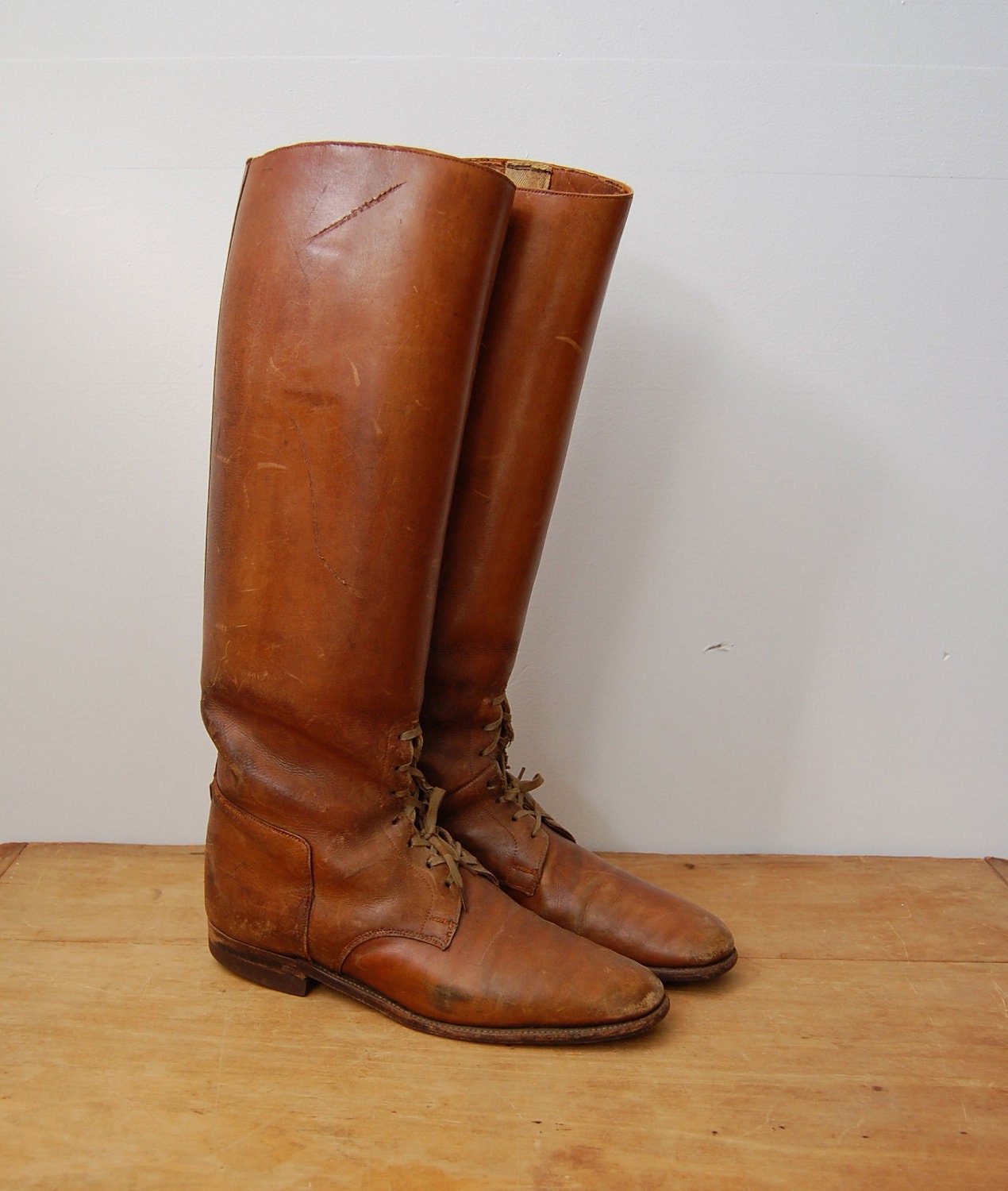 Vintage 1920s Boots - Leather Riding Boots - The Odette