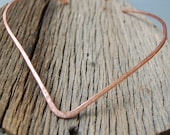 Deep V neck cuff necklace in hammered copper