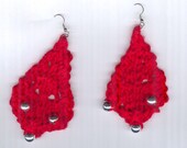 Red-rageous Knitted Earrings
