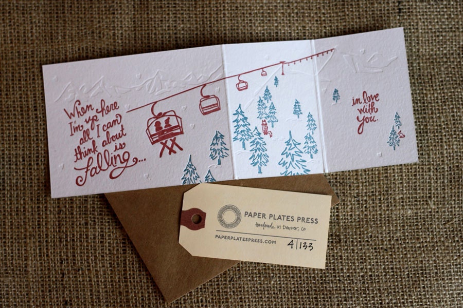 Ski Lift Love Card