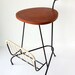 Danish Modern Side Table with Magazine Rack with Enamel Dish