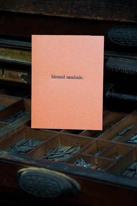 Blessed Samhain Letterpress Card