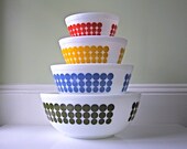 Vintage Pyrex New Dot Polka Dot Mixing Bowls