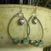 Lampwork and Leather Hoop Earrings