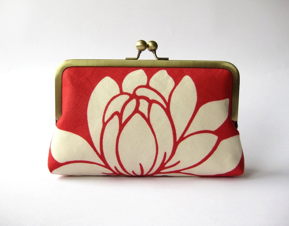 lotus silver clutch bag