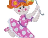 Boutique Machine applique design CIRCUS Carnival TIGHTROPE WALKER girl