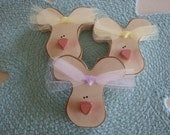 Easter Bunny Set of 3 spring primitive seasonal home decor gift Easter chick bunny