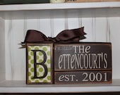 Personalized Established Name Family Block Set sign wood block set christmas wedding anniverysary birthday gift