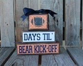 Personalized  COUNTDOWNS chalkboard wood block set. . . football, Christmas, vacation, birthday, Halloween, Disneyland, grandma primitive