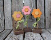 Spring Easter  Summer Flower Set seasonal spring easter gift personalized primitive block photography prop