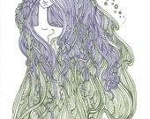 Seaweed Hair - original art