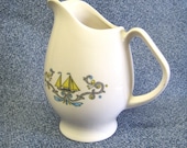 Sailboat Creamer Vintage Porcelain Small Pitcher Sailing Ship Boat