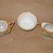 Vintage Child's Tea Set Creamer Sugar Tea Cup Miniature Porcelain Peach Lusterware Made in Japan