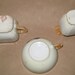 Vintage Child's Tea Set Creamer Sugar Tea Cup Miniature Porcelain Peach Lusterware Made in Japan