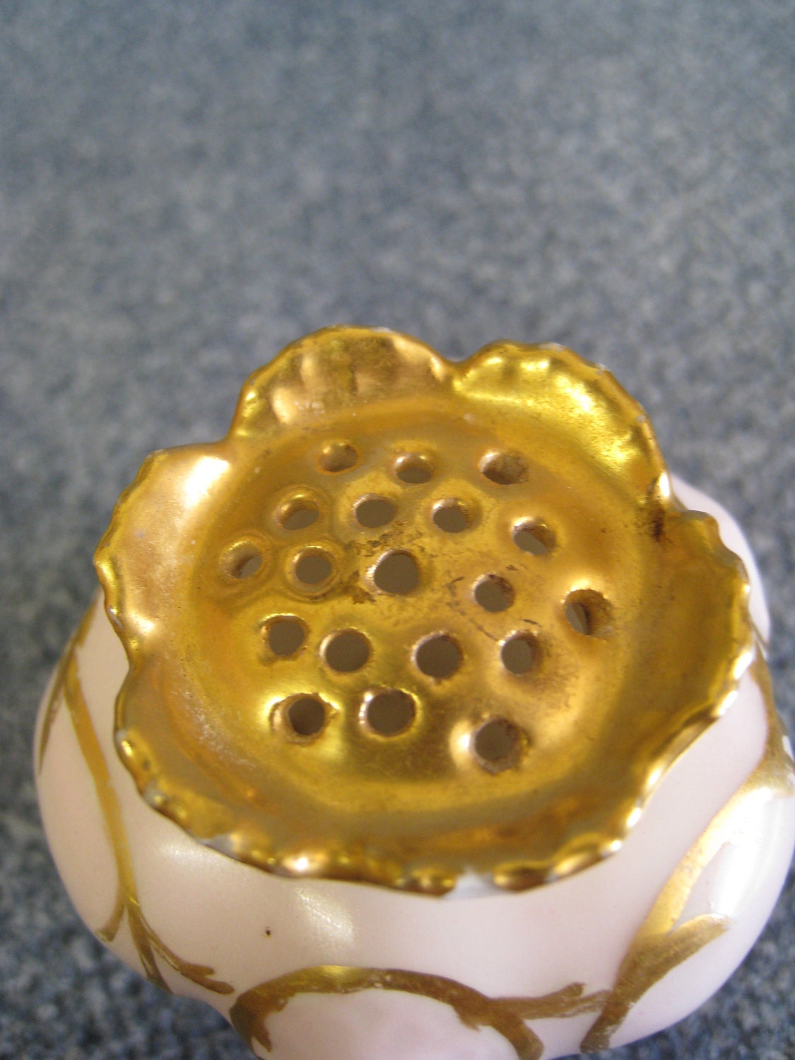 Limoges Pink Salt or Pepper Shaker, Vintage Fine China, Limoges France, Pink and Gold Flower