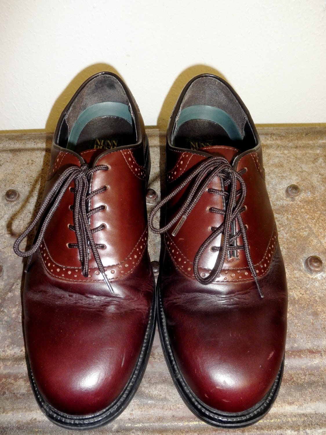 SALE - Men's 2-Tone Brown Nunn Bush Saddle Shoe in Wonderful Condition - Size 12