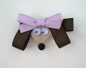 Free Shipping Promo with 15 dollars or More.. Puppy Dog Ribbon Sculpture Hair Clip