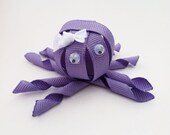 Purple Octopus Ribbon Sculpture Hair Clip - Toddler Hair Accessories - Toddler Hair Bows... Free Shipping Promo