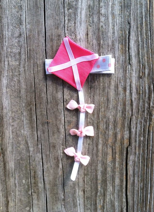 Kite Ribbon Sculpture Hair Clip - Toddler Hair Bows... Free Shipping Promo