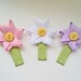 White, Light Pink, and Lavender Ribbon Flower Hair Clip Set... Free Shipping Promo