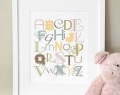 Alphabet Nursery Art Print - 'The Alphabet Garden' 5x7