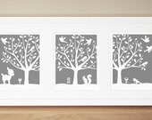 Nursery Art Prints - CUSTOM COLOR - Peaceful Tree Series (3) 11x14's
