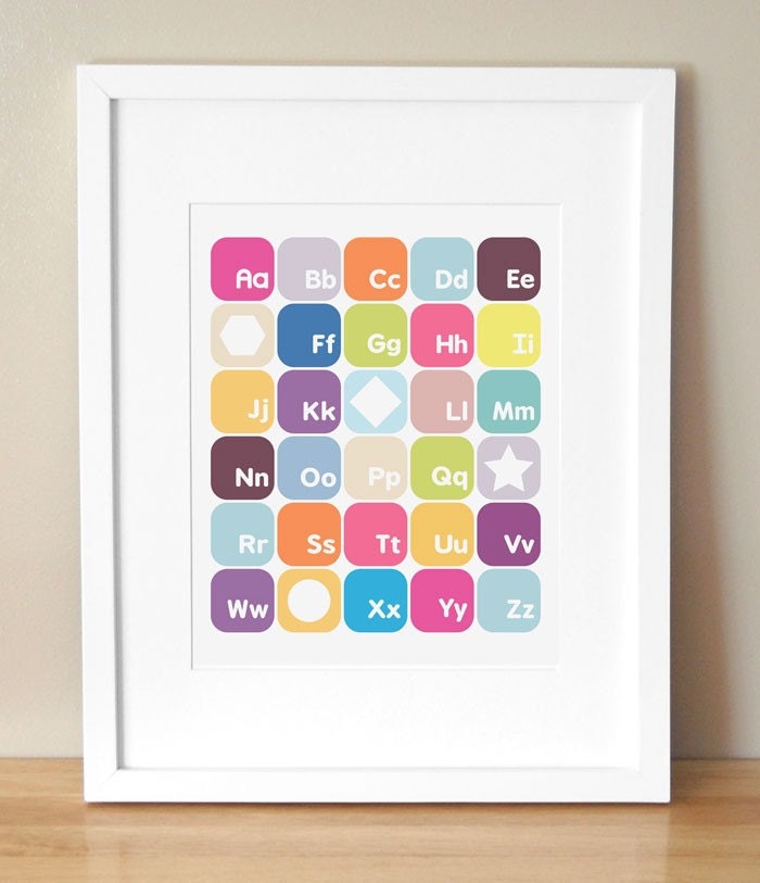 RESERVED for kaasekilian Alphabet Nursery Art - 'Now I Know My ABC's