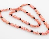 Honeydew Seeds Necklace - Natural Pink Seeds and Wooden Beads, Tribal, Eco-friendly