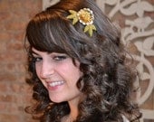 Gold Metallic Beaded Sequin Flower Headband for Women and Teens Handmade by Jill's Boutique