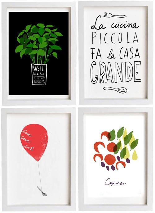 Art for Kitchen Red Balloon Live Love Eat / high quality fine art print