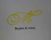 Custom Wedding Signature Guestbook Platter with Flowers - - Personalized Border, Initial and Names